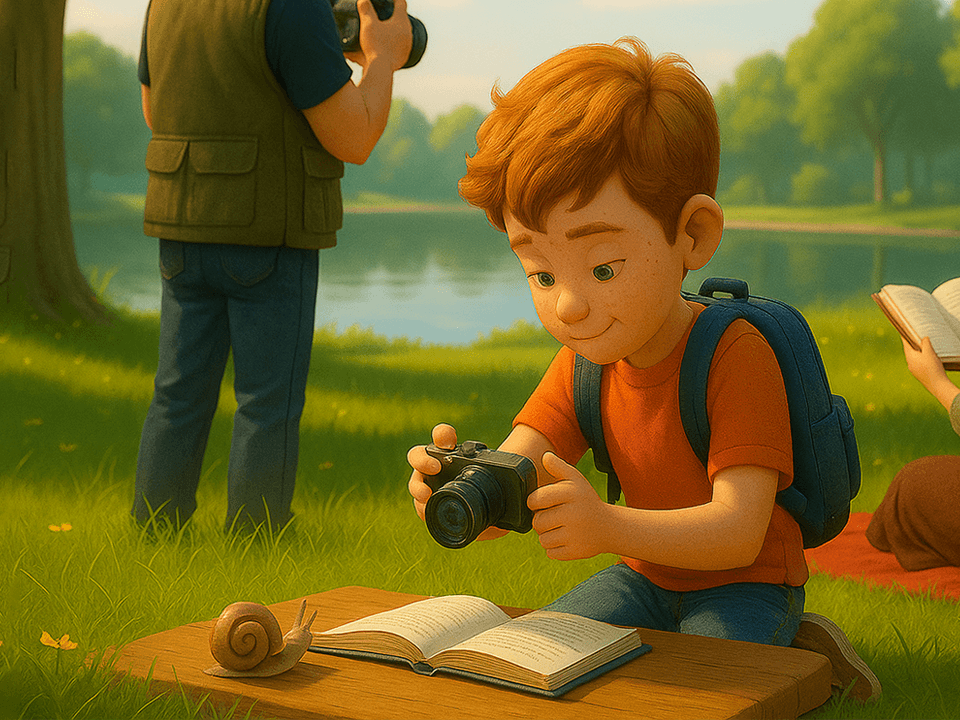 Sam the blogger kid filming