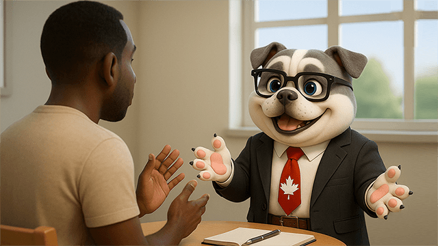 Teacher talking with student